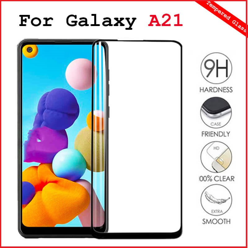 Защитное стекло Full-Screen для Samsung Galaxy A21 черный SM-A215 (5D-9D с полной проклейкой) - фото 4 - id-p124029754
