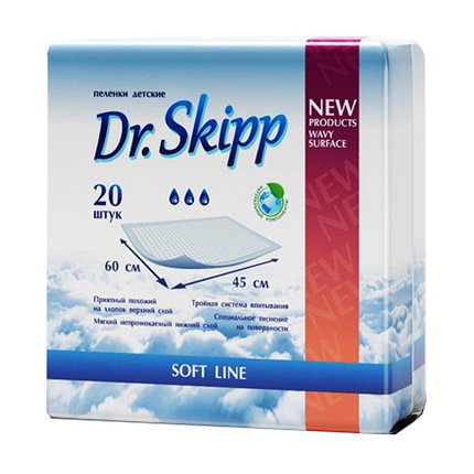 Одноразовые впитывающие пеленки Dr. Skipp 60х45 см., 20 шт., фото 2