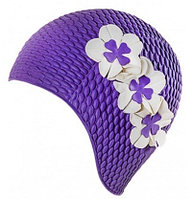 Шапочка для плавания FASHY 3119-55 фиолетовая с белыми цветами