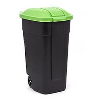 Контейнер для мусора на колесах REFUSE BIN 110 л, черный/зеленый