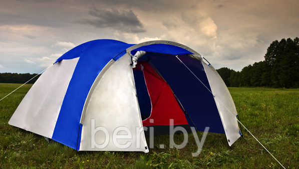 Палатка ACAMPER MONSUN blue 4-местная 3000 мм/ст, 135 + 220 х 225 х 140/125 см - фото 3 - id-p124071694