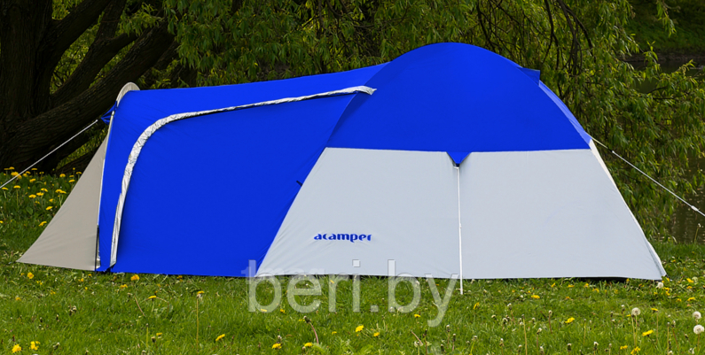 Палатка ACAMPER MONSUN blue 4-местная 3000 мм/ст, 135 + 220 х 225 х 140/125 см - фото 2 - id-p124071694