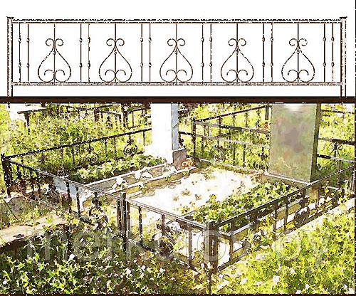 Ограда для могилы рис №2 в наличии и под заказ