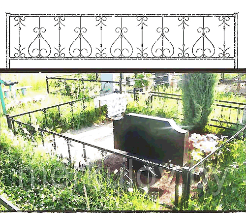 Оградка на могилу рис №4 под заказ, производство в Жодино.