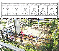 Ограда могильная высокая, рис №9