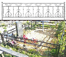 Ограда могильная высокая, рис №9