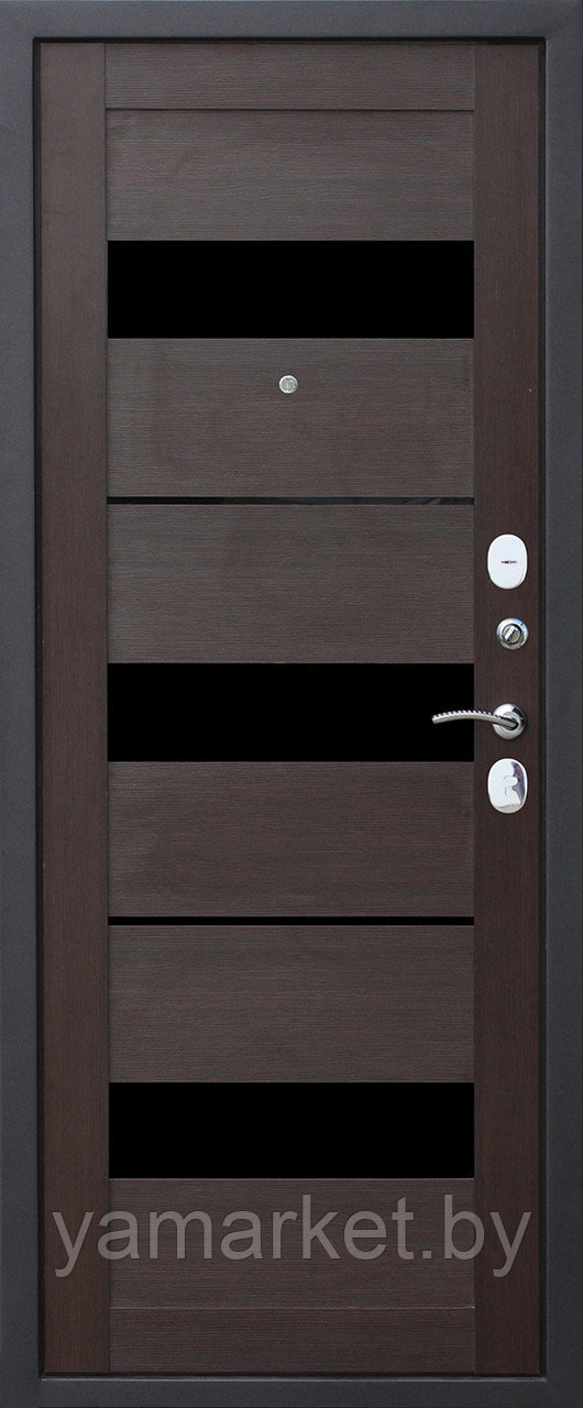 Дверь металлическая Garda Гарда Муар Царга 6 см Темный кепарис (Черное стекло) - фото 2 - id-p124099307