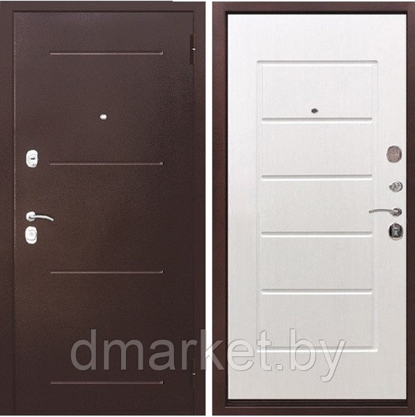 Дверь металлическая Garda 7,5 Гарда Антик Белый ясень, фото 1