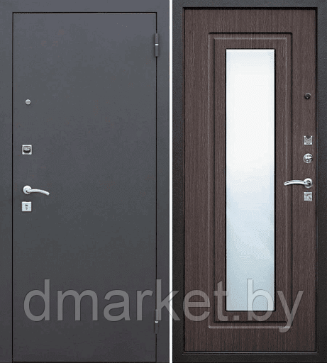 Дверь металлическая Garda Гарда Царское зеркало Муар Венге, фото 1
