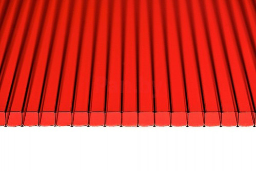 Поликарбонат сотовый TitanPlast Красный 6000*2100*4 мм, 0,48 кг/м2 - фото 1 - id-p124128024