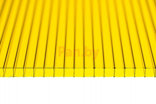 Поликарбонат сотовый TitanPlast Желтый 6000*2100*4 мм, 0,48 кг/м2 - фото 1 - id-p124128025