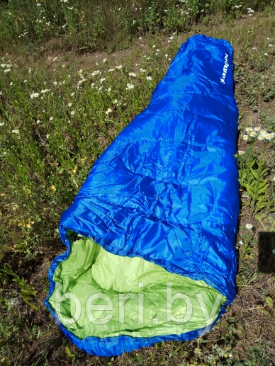 SM-300 Спальный мешок кокон-мумия 300 г/м2 ACAMPER, в 3-х расцветках, 220 х 75 х 60 см, 1.3 кг, синий/зеленый - фото 7 - id-p124137693