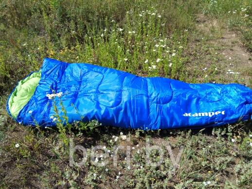 SM-300 Спальный мешок кокон-мумия 300 г/м2 ACAMPER, в 3-х расцветках, 220 х 75 х 60 см, 1.3 кг, синий/зеленый - фото 6 - id-p124137693