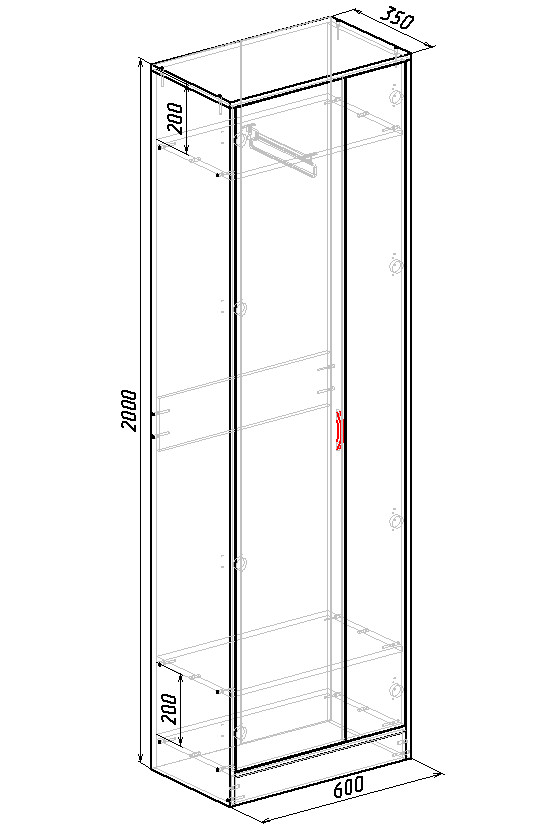 Шкаф Порто 1 - фото 3 - id-p124138275