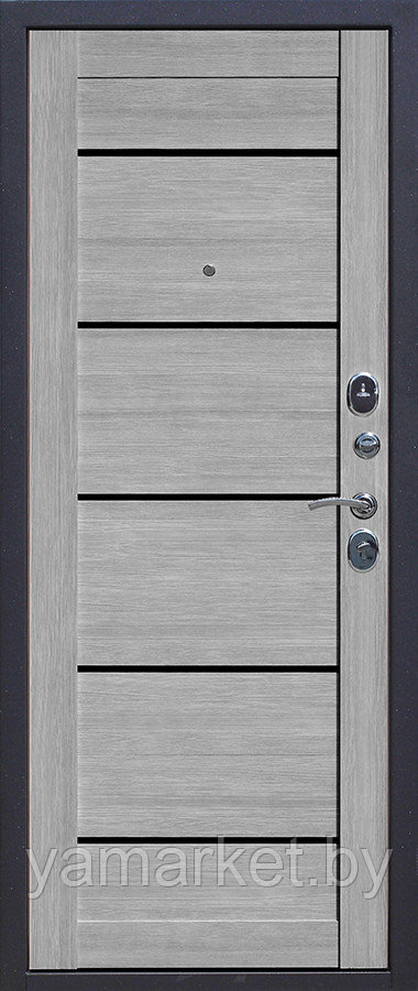 Дверь металлическая Garda Гарда Троя Серебро Царга дымчатый дуб - фото 2 - id-p124202949