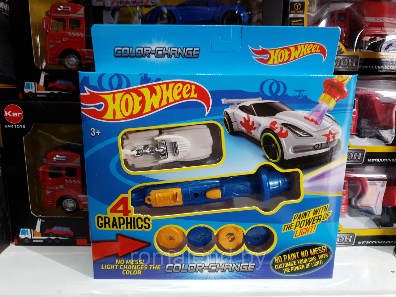 Машина металлическая Hot Wheels (Хотвилс). Меняет цвет при осветлении фонариком. 6 видов. Аналог - фото 4 - id-p124209846