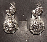 Серьги Амулет под серебро с кристаллами Сваровски. Оригинал США (S-010), фото 3