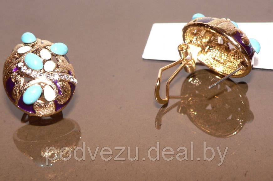 Серьги Миф под золото с кристаллами Сваровски. Германия оригинал (S-008) - фото 2 - id-p5604972