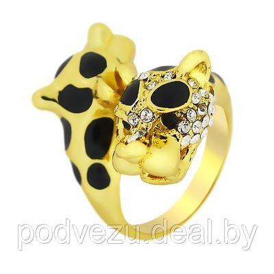 Кольцо Леопард под золото с кристаллами Сваровски. Германия оригинал (KО-030)