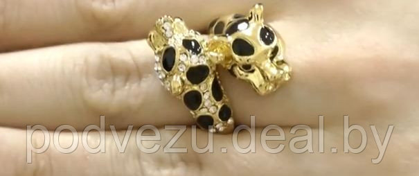 Кольцо Леопард под золото с кристаллами Сваровски. Германия оригинал (KО-030) - фото 2 - id-p6020272