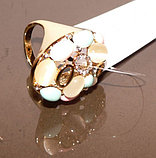Кольцо под золото с кошачьим глазом и кристаллами Swarovski. Оригинал Германия (KО-018), фото 2