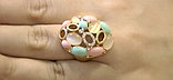 Кольцо под золото с кошачьим глазом и кристаллами Swarovski. Оригинал Германия (KО-018), фото 3