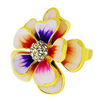 Кольцо Цветок под золото с кристаллами Сваровски. Оригинал Германия (KО-017)