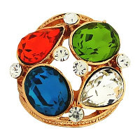 Кольцо с разноцветными кристаллами Swarovski. Италия оригинал. (KО-019)