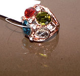 Кольцо с разноцветными кристаллами Swarovski. Италия оригинал. (KО-019), фото 3