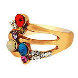 Кольцо под золото с разноцветными кристаллами Swarovski. США оригинал (KО-022), фото 3