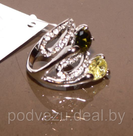 Кольцо под серебро c кристаллами Swarovski. Оригинал Германия (KО-026) - фото 2 - id-p5970342