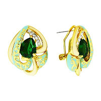 Серьги под золото с кристаллами Swarovski. Италия оригинал (S-020)