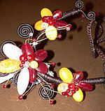 Колье Цветы с натуральными камнями - кварц, перламутр, циркон. Филиппины оригинал (B-013), фото 2