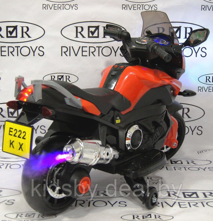 Детский электромобиль, мотоцикл RiverToys E222KX (красный) Yamaha - фото 4 - id-p23518259