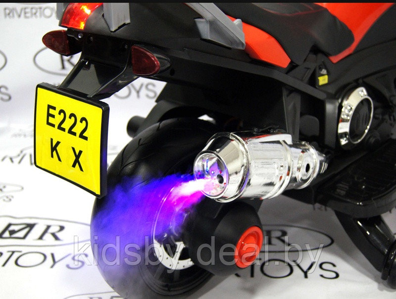 Детский электромобиль, мотоцикл RiverToys E222KX (красный) Yamaha - фото 5 - id-p23518259