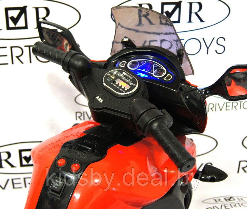 Детский электромобиль, мотоцикл RiverToys E222KX (красный) Yamaha - фото 6 - id-p23518259