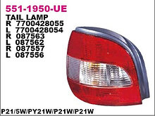 DEPO Фонарь задний 551-1950r-ue правый RENAULT: SCENIC 99-03