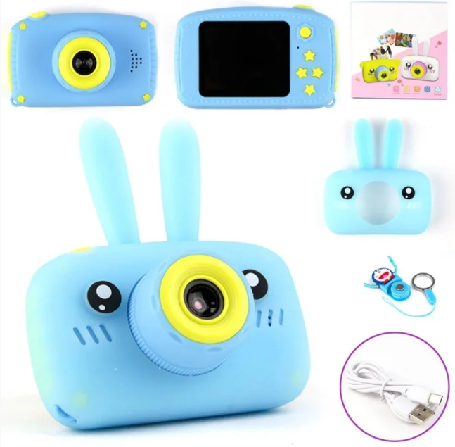 Детский фотоаппарат Зайчик с ушками Zup Childrens Fun Camera с играми РОЗОВЫЙ - фото 7 - id-p124346390