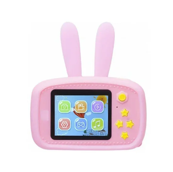 Детский цифровой фотоаппарат с ушками Smart Kids Camera 3 Series. Цвет - Розовый. - фото 2 - id-p114460768