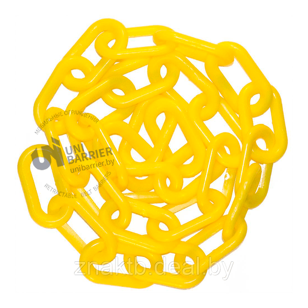 Стойка ограждения с цепью пластиковая желтая тяжелое основание желтая цепь - фото 2 - id-p124372109