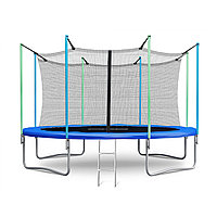 Батут Atlas Sport 374 см (12 ft) с внутренней сеткой и лестницей BLUE