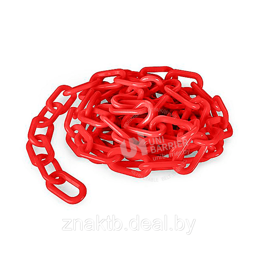 Стойка ограждения с цепью пластиковая красная основание на колесиках красная цепь - фото 2 - id-p124372506