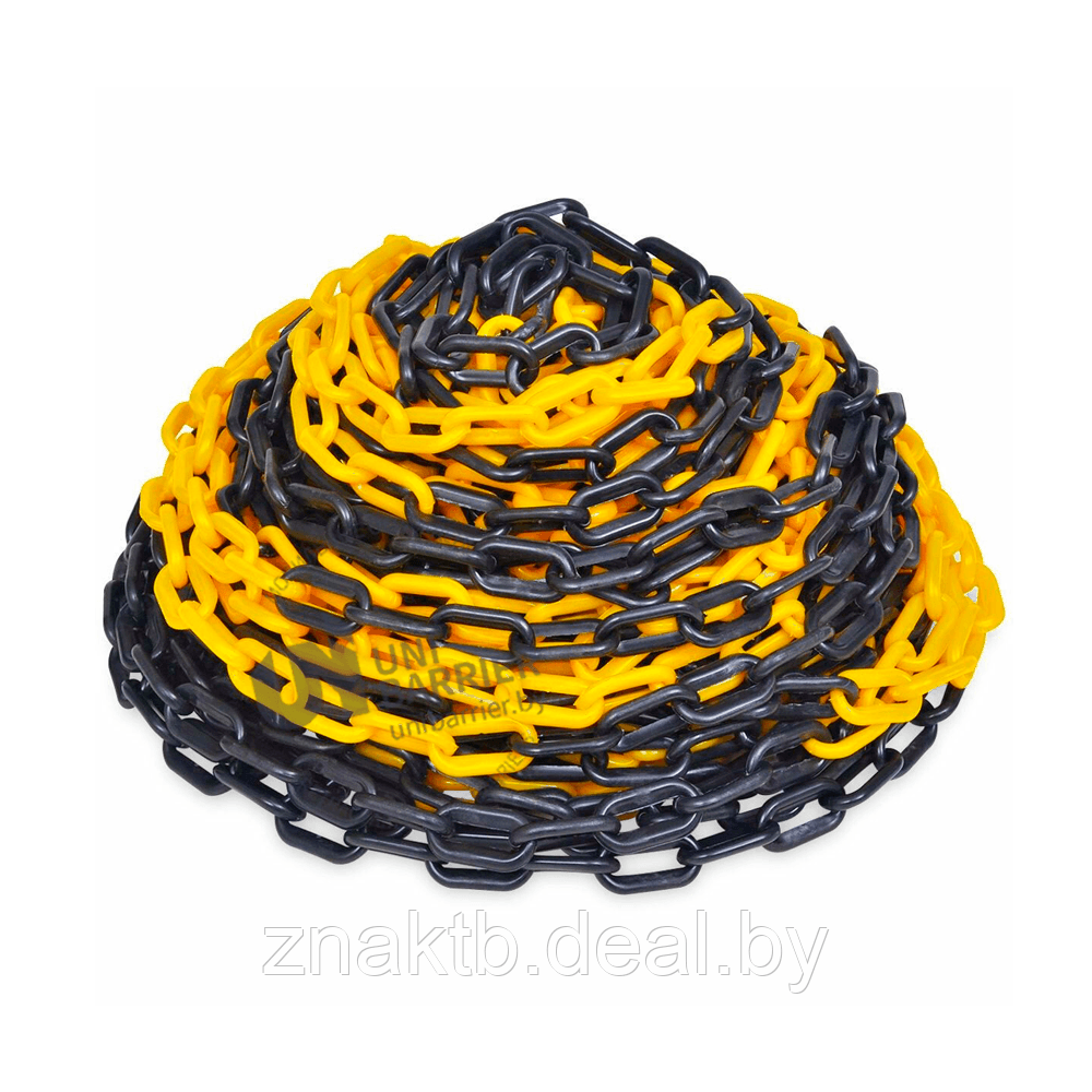 Стойка ограждения с цепью пластиковая желтая основание на колесиках желто-черная цепь - фото 2 - id-p124372563