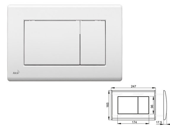 Кнопка управления для систем инсталляций (белая), Alcaplast, фото 2