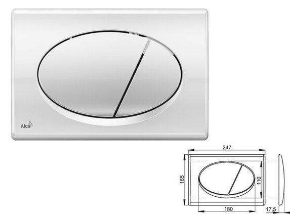 Кнопка для инсталляции (хром - глянцевая), Alcaplast, фото 2