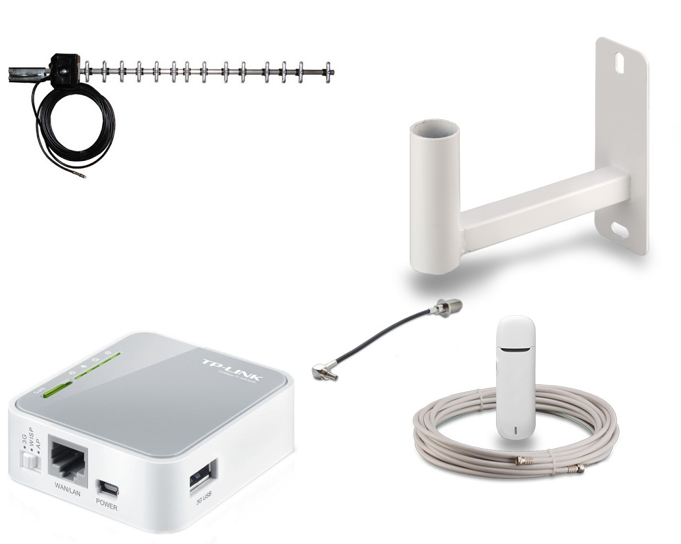 Комплект усиления 3G/4G интернета. Универсальный для дачи, загородного дома, коттеджа