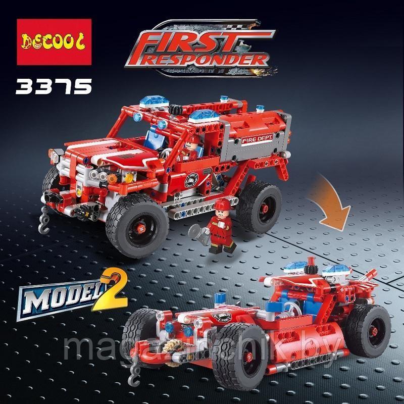 Конструктор Decool 3375 Аварийно-спасательная машина 2 в 1 513 дет. аналог Лего Техник (LEGO Technic 42075)