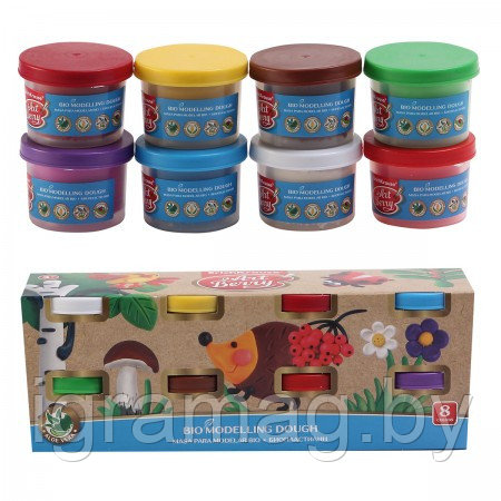 Пластилин Artberry на растительной основе (тесто для лепки) 8 цветов, 280 гр