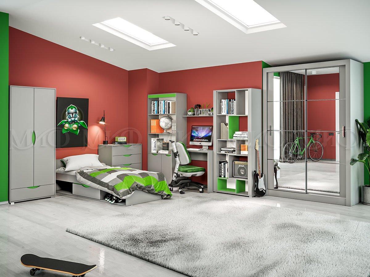 Модульная комната для подростка Неаполь 1 (серый и зеленый или красный) фабрика Миф - фото 1 - id-p124445998