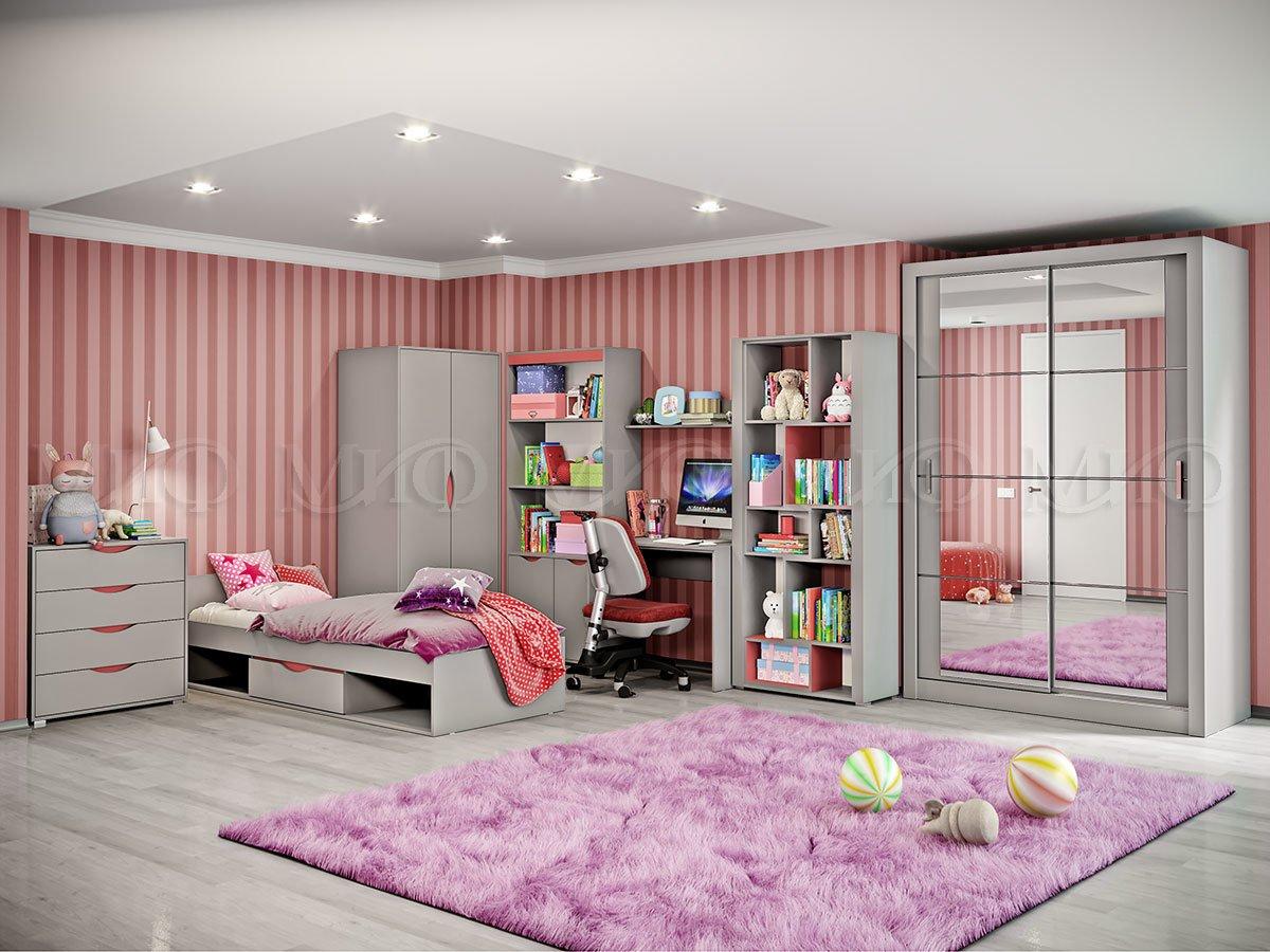 Модульная комната для подростка Неаполь 1 (серый и зеленый или красный) фабрика Миф - фото 2 - id-p124445998
